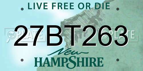 27BT263 New Hampshire License Plate
