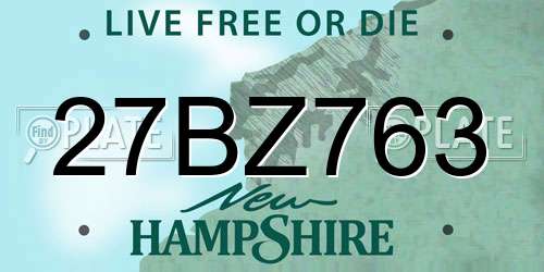 27BZ763 New Hampshire License Plate