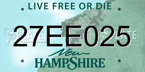 27EE025 New Hampshire License Plate