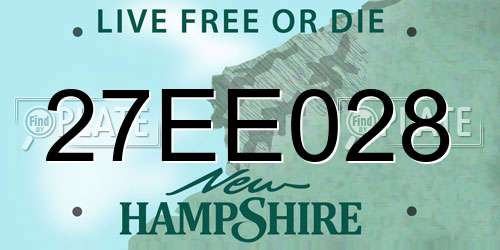 27EE028 New Hampshire License Plate