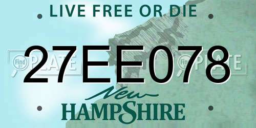 27EE078 New Hampshire License Plate