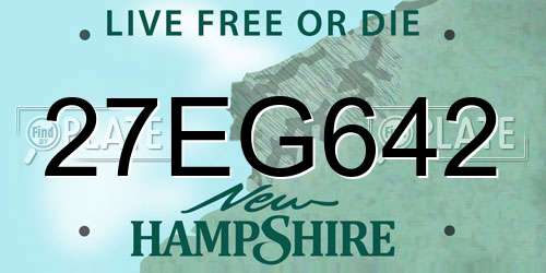 27EG642 New Hampshire License Plate