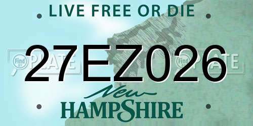 27EZ026 New Hampshire License Plate