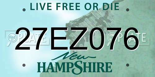 27EZ076 New Hampshire License Plate