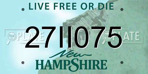 27II075 New Hampshire License Plate