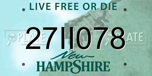 27II078 New Hampshire License Plate
