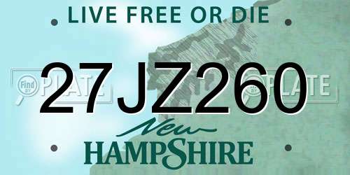 27JZ260 New Hampshire License Plate