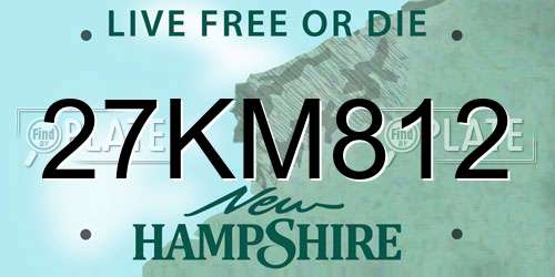 27KM812 New Hampshire License Plate
