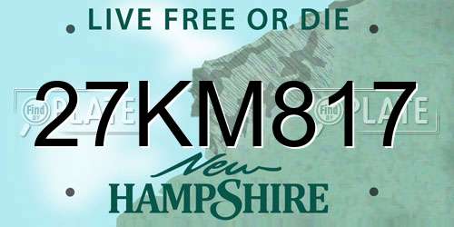 27KM817 New Hampshire License Plate