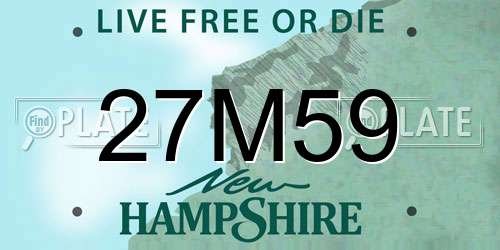 27M59 New Hampshire License Plate