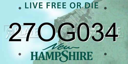 27OG034 New Hampshire License Plate