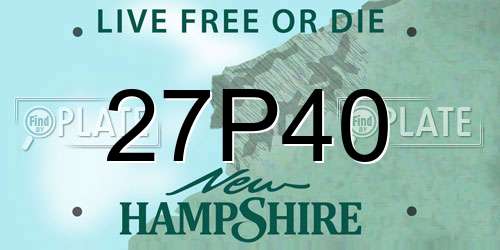 27P40 New Hampshire License Plate