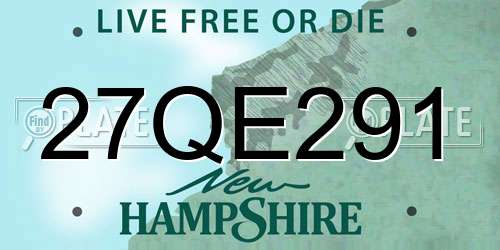 27QE291 New Hampshire License Plate