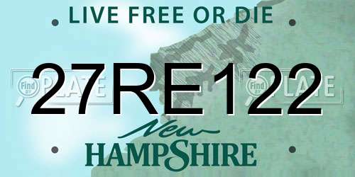 27RE122 New Hampshire License Plate