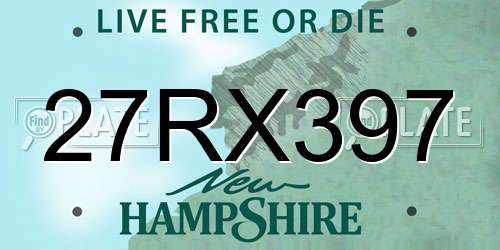 27RX397 New Hampshire License Plate