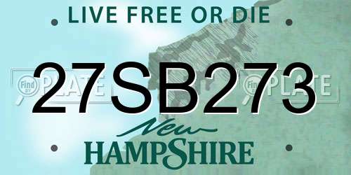 27SB273 New Hampshire License Plate