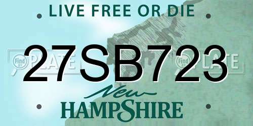 27SB723 New Hampshire License Plate