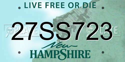 27SS723 New Hampshire License Plate