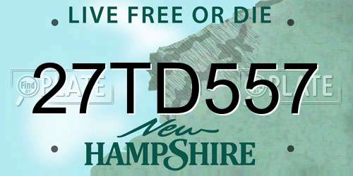 27TD557 New Hampshire License Plate