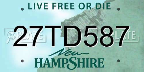 27TD587 New Hampshire License Plate