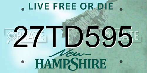 27TD595 New Hampshire License Plate