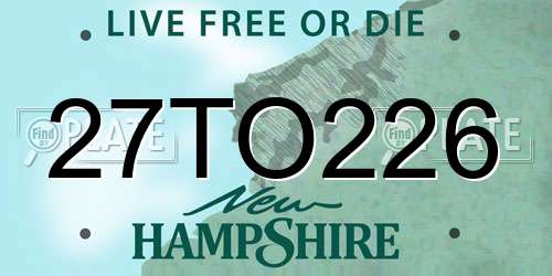 27TO226 New Hampshire License Plate