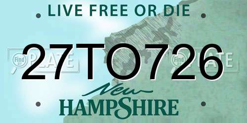 27TO726 New Hampshire License Plate