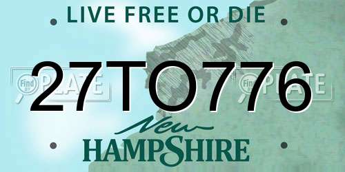 27TO776 New Hampshire License Plate