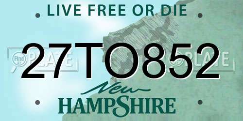 27TO852 New Hampshire License Plate