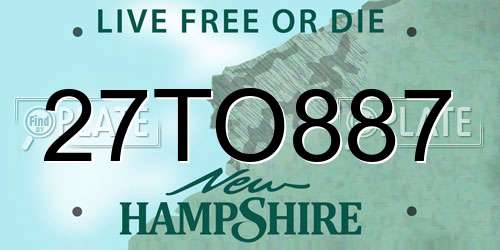27TO887 New Hampshire License Plate