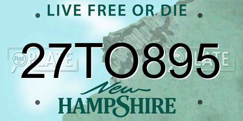 27TO895 New Hampshire License Plate