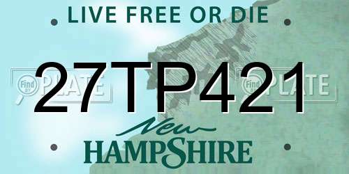 27TP421 New Hampshire License Plate