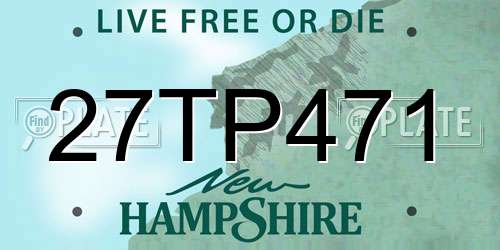 27TP471 New Hampshire License Plate