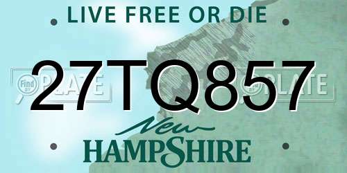 27TQ857 New Hampshire License Plate