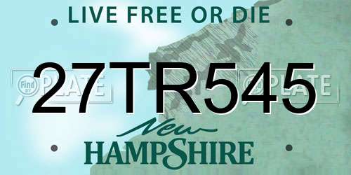 27TR545 New Hampshire License Plate