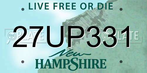 27UP331 New Hampshire License Plate