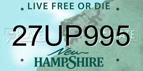 27UP995 New Hampshire License Plate