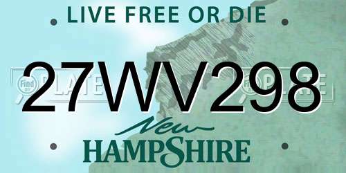 27WV298 New Hampshire License Plate