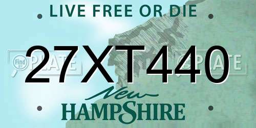 27XT440 New Hampshire License Plate