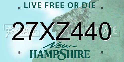 27XZ440 New Hampshire License Plate