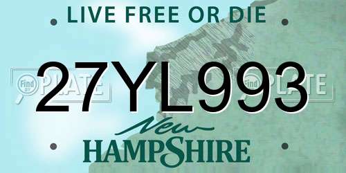 27YL993 New Hampshire License Plate