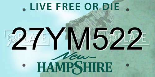 27YM522 New Hampshire License Plate