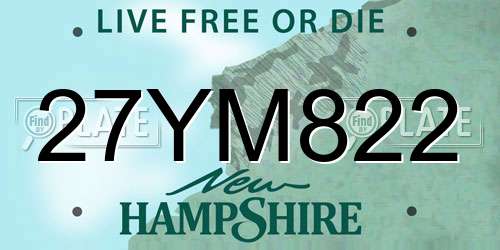 27YM822 New Hampshire License Plate