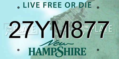 27YM877 New Hampshire License Plate