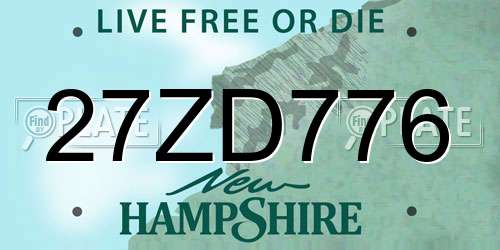 27ZD776 New Hampshire License Plate