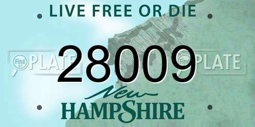 28009 New Hampshire License Plate