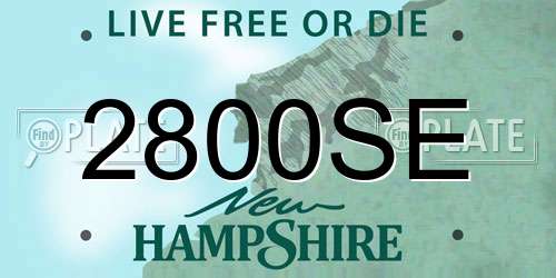2800SE New Hampshire License Plate