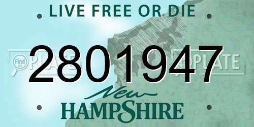 2801947 New Hampshire License Plate