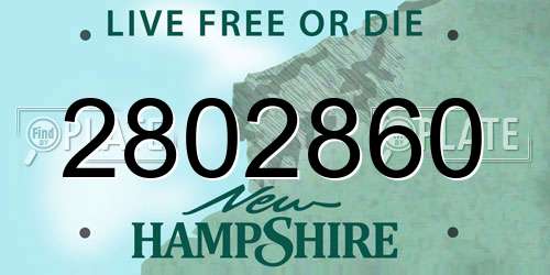 2802860 New Hampshire License Plate