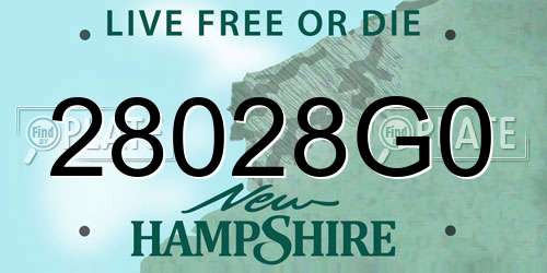 28028G0 New Hampshire License Plate